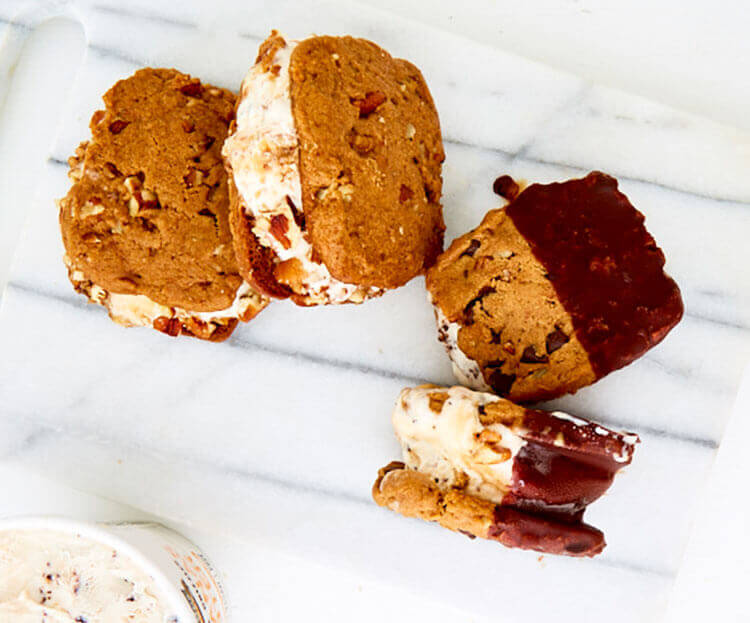CARAMEL PECAN FROZEN SANDWICHES