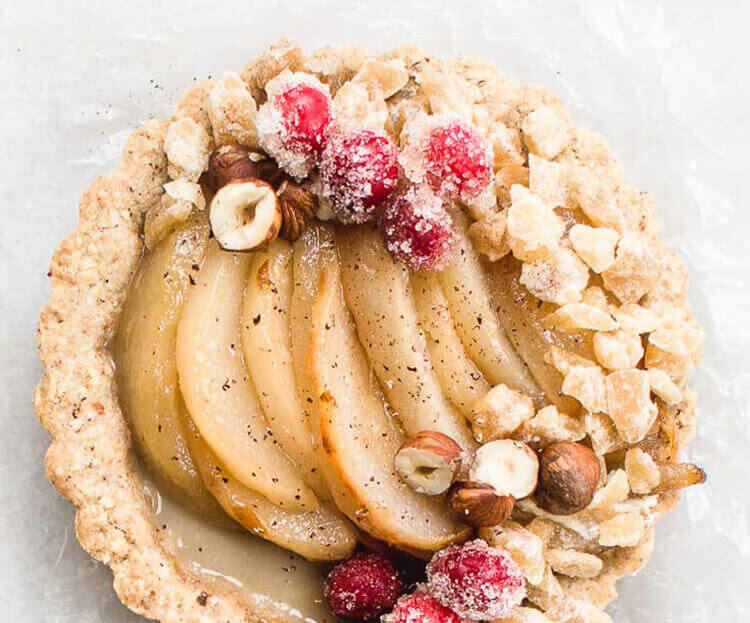 Coconut and Roasted Pear Tartlets
