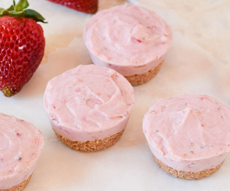 Gluten-Free Mini Dairy-Free Strawberry Cheesecakes