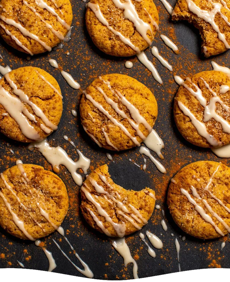 Cinnamon Glazed Vegan Pumpkin Sugar Cookies