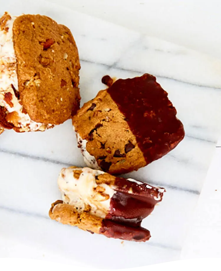 CARAMEL PECAN FROZEN SANDWICHES