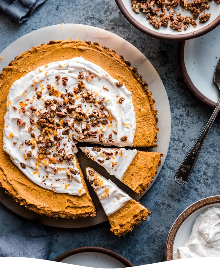 Vegan Pumpkin Cream Tart with Gingersnap Crust