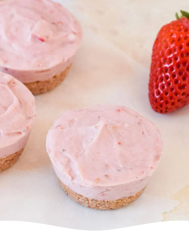 Gluten-Free Mini Dairy-Free Strawberry Cheesecakes