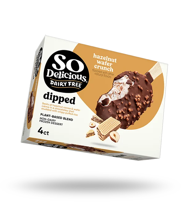So Delicious Dairy Free Plant-based Blend Hazelnut Wafer Crunch Dipped Bars