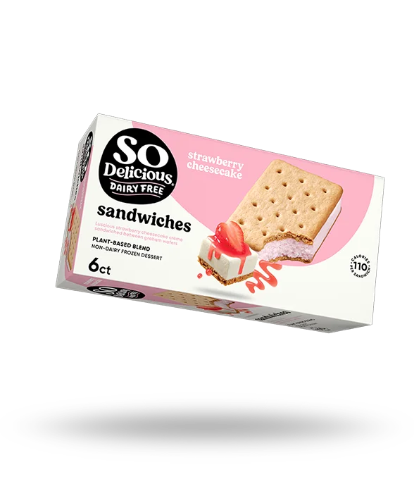 So Delicious Dairy Free Plant-based Blend Strawberry Cheesecake Dessert Sandwich